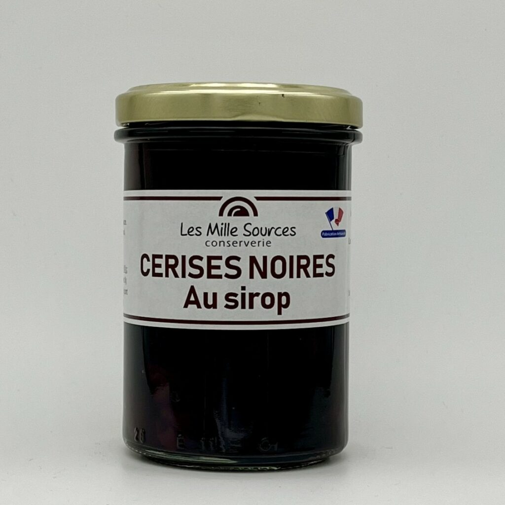Cerises noires au sirop 210g artisanale